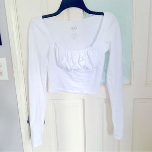 SO white long sleeve cropped bodycon top Small / S NEW